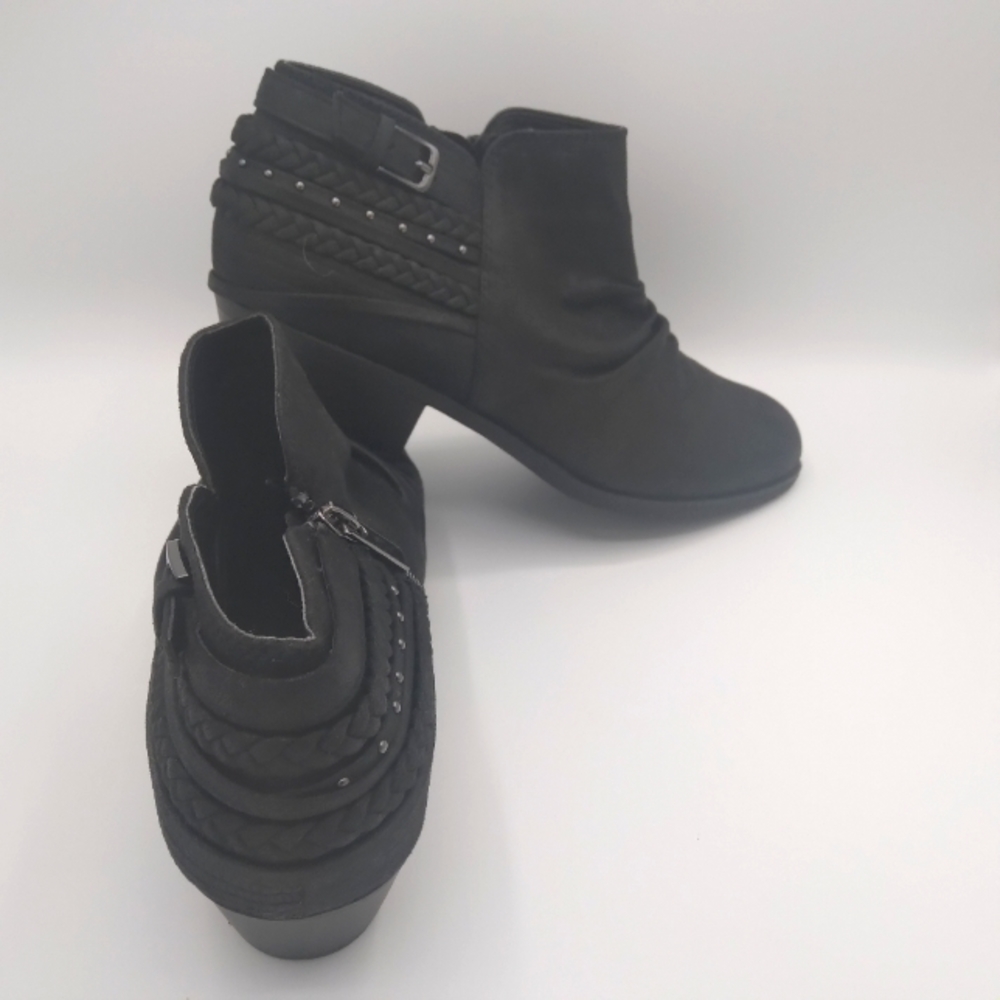 Xappeal Lia Soft Suede Zip Type Ankle Boots. Size 9 M. Black. Brand New In Box.